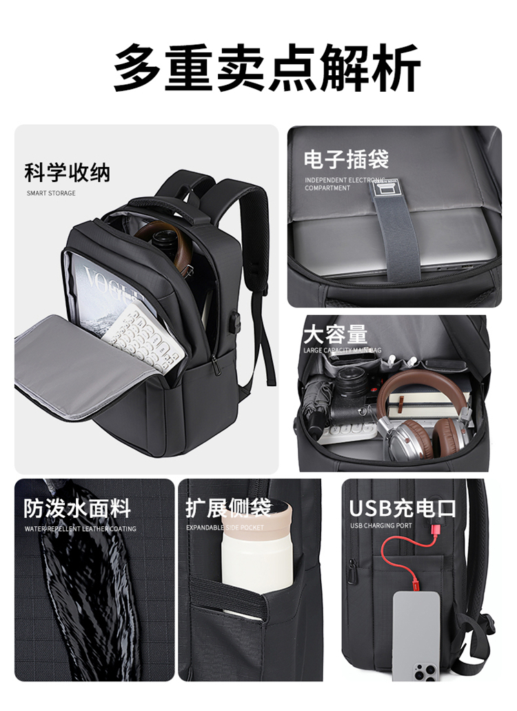 Wholesale Waterproof Business Laptop Backpack | Custom Logo Travel Computer Bag For Office Men