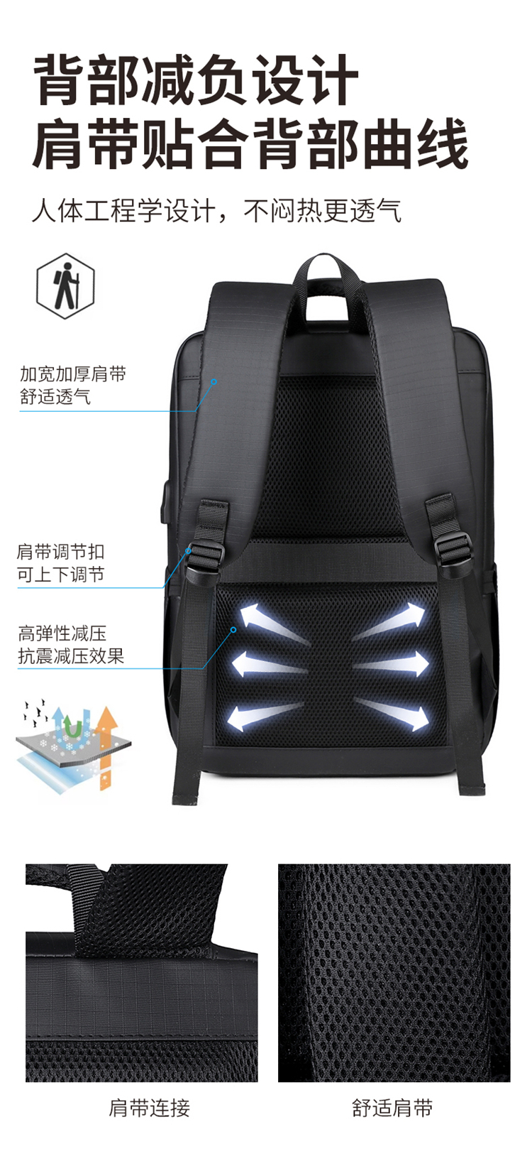 Wholesale Waterproof Business Laptop Backpack | Custom Logo Travel Computer Bag For Office Men